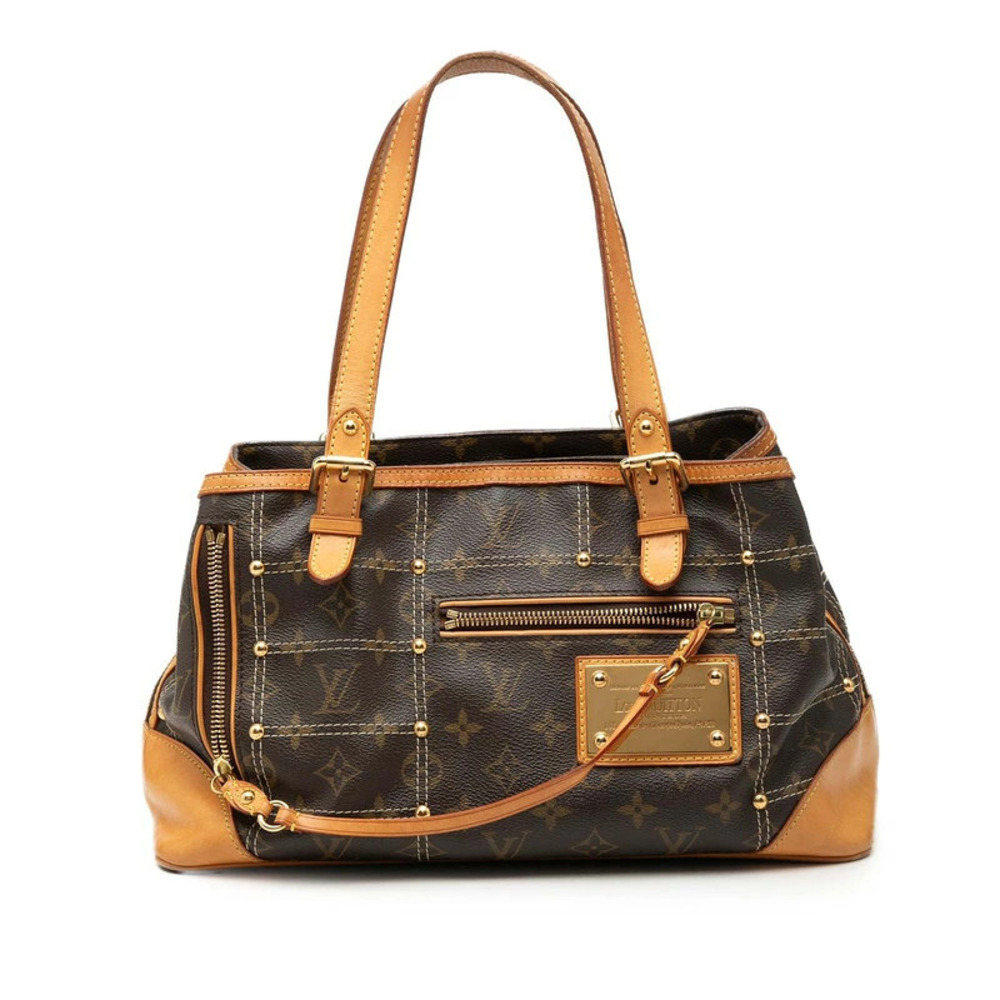 Louis Vuitton Monogram Rivet 2way Shoulder Bag Brown Leather